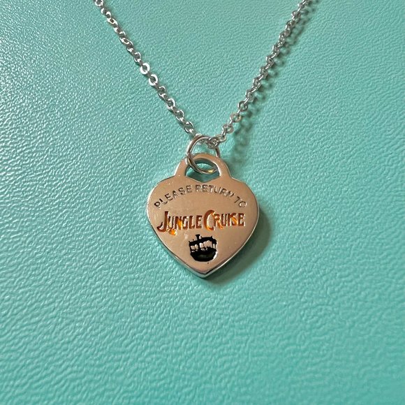 Theme park inspired ride in black enamel sterling silver necklace 18"-20" - Picture 1 of 3